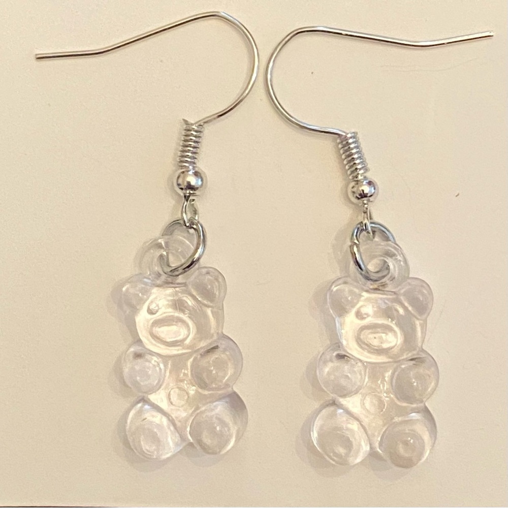 Clear Gummy Bear Dangle Earrings